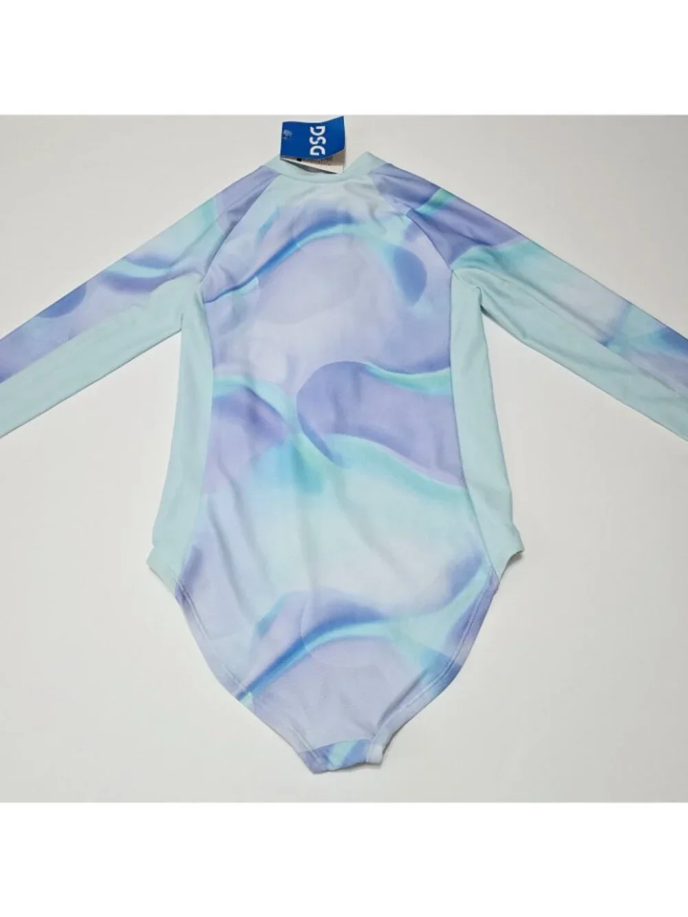 DSG - M Girls' Long Slve One Pc Rashguard +‎ Strappy Halter Swim Top Pink Purple